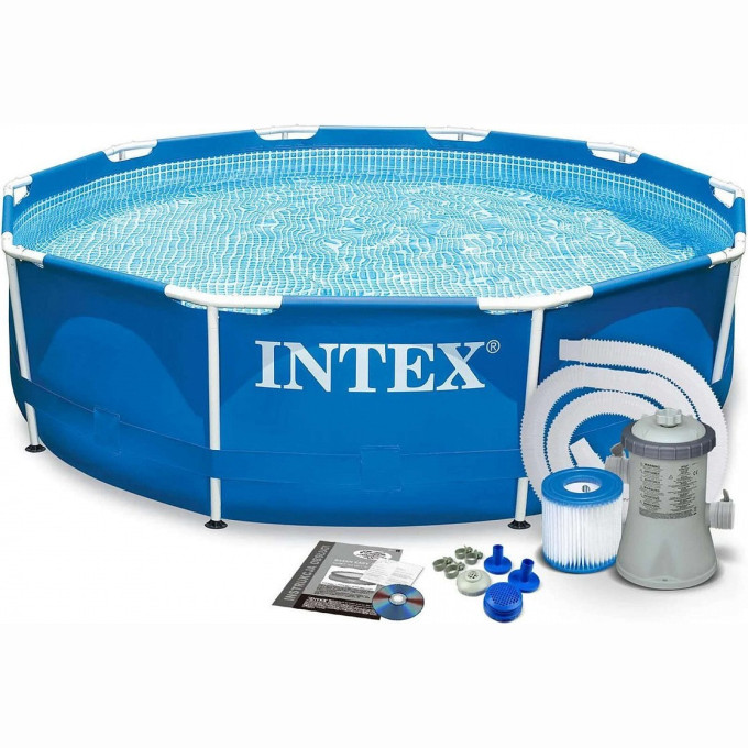 Каркасный бассейн INTEX Metal Frame 28202, 305×76 см, с фильтр-насосом 28202NP