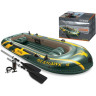 Лодка INTEX Seahawk 4 (68351), 4-местная, 351×145×48 см, вёсла, насос, до 480 кг