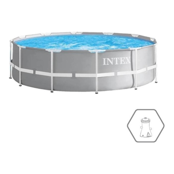 Каркасный бассейн INTEX Prism Frame 26702, 305×76 см, с фильтр-насосом